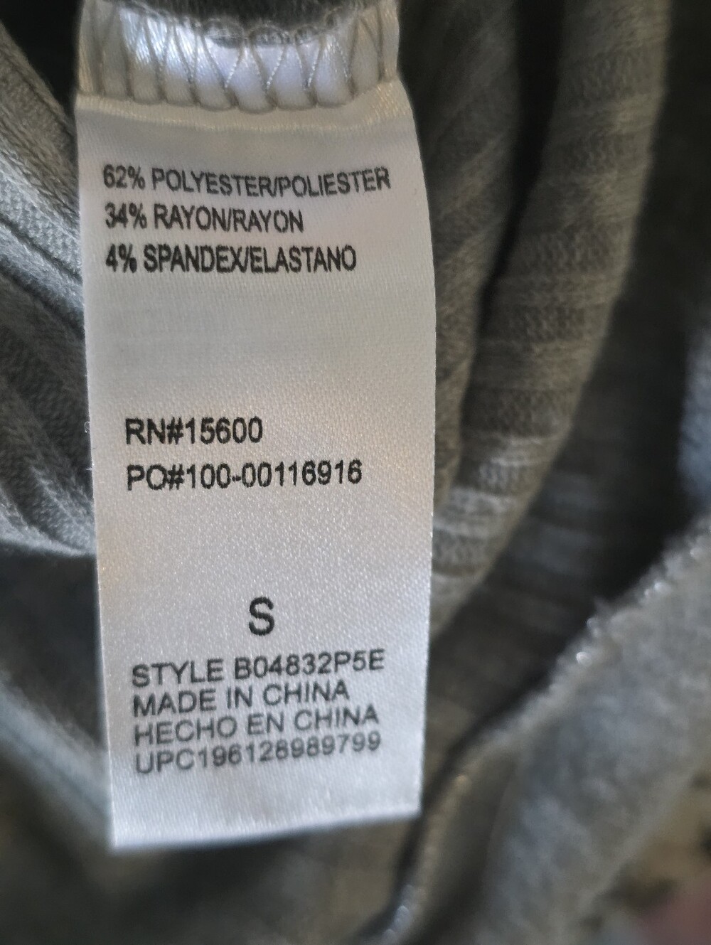 Democracy Ribbed V-Neck Sweater in Light Gray - Picture 6 of 6